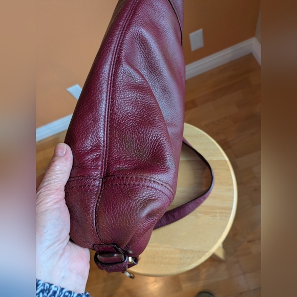 MICHAEL KORS BURGUNDY BAG Shoulder Leather Gold Hardwer - Picture 11 of 14